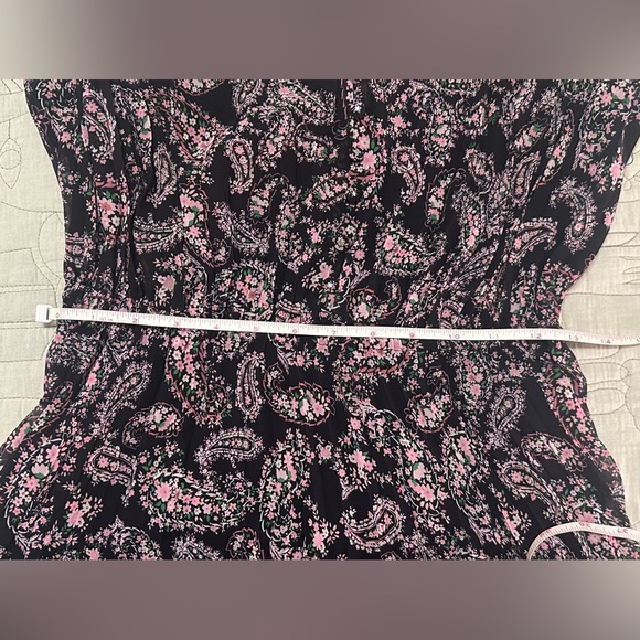 NWT The Kooples Chiffon Pleated Paisley Dress Sz 1 (S) Black Lace Accents - Picture 10 of 11